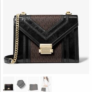 Michael Kors Whitney large logo shoulder bag NWT